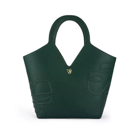 Bag by Veganologie in Pine Green Color Tote Bag. Made of Vegan Bamboo Leather.