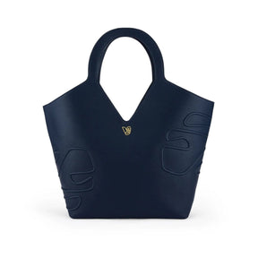 Bag by Veganologie in Blueberry Color Tote Bag. Made of Vegan Bamboo Leather.