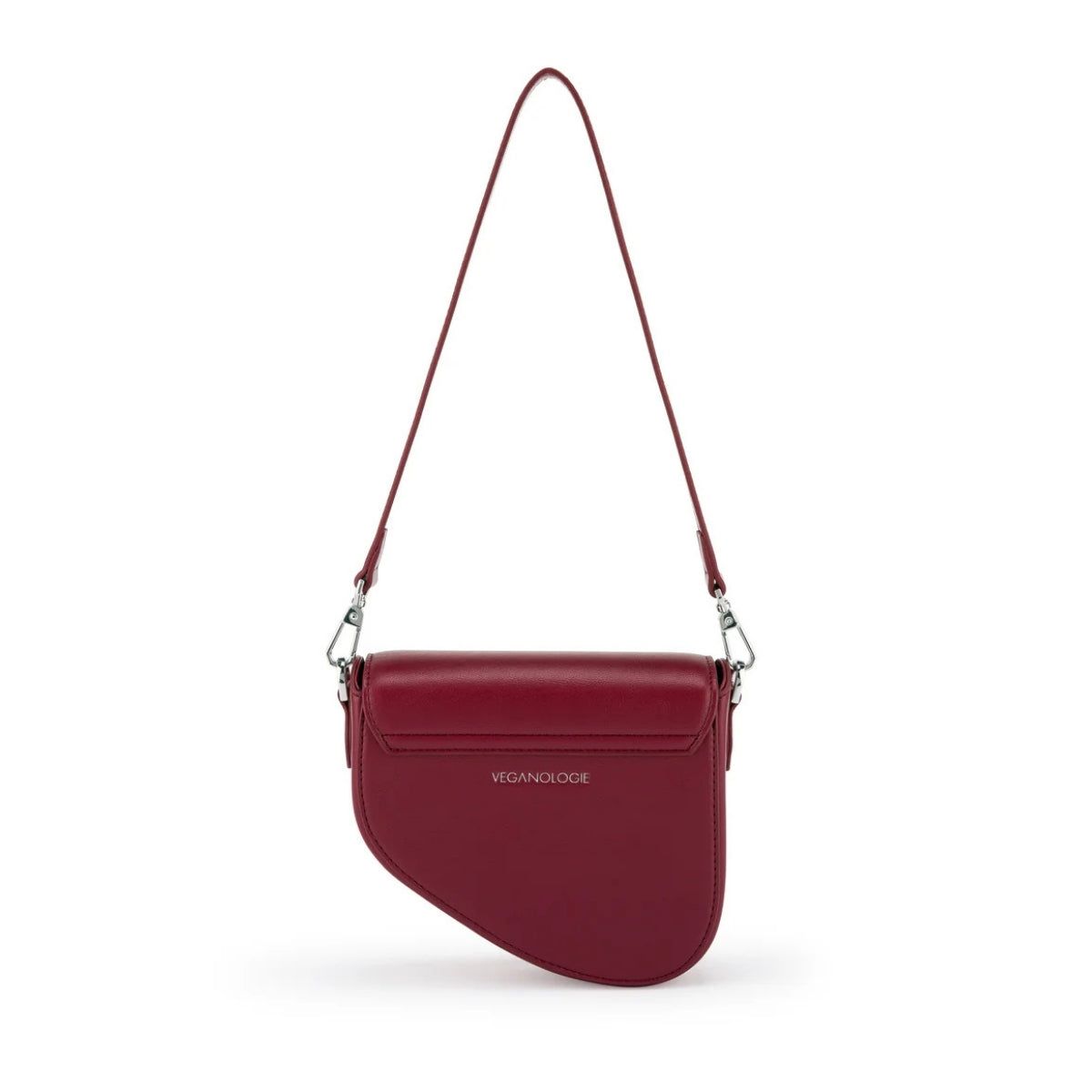 Bag by Veganologie in Berry Color Shoulder Bag. Made of Vegan Bamboo Leather.