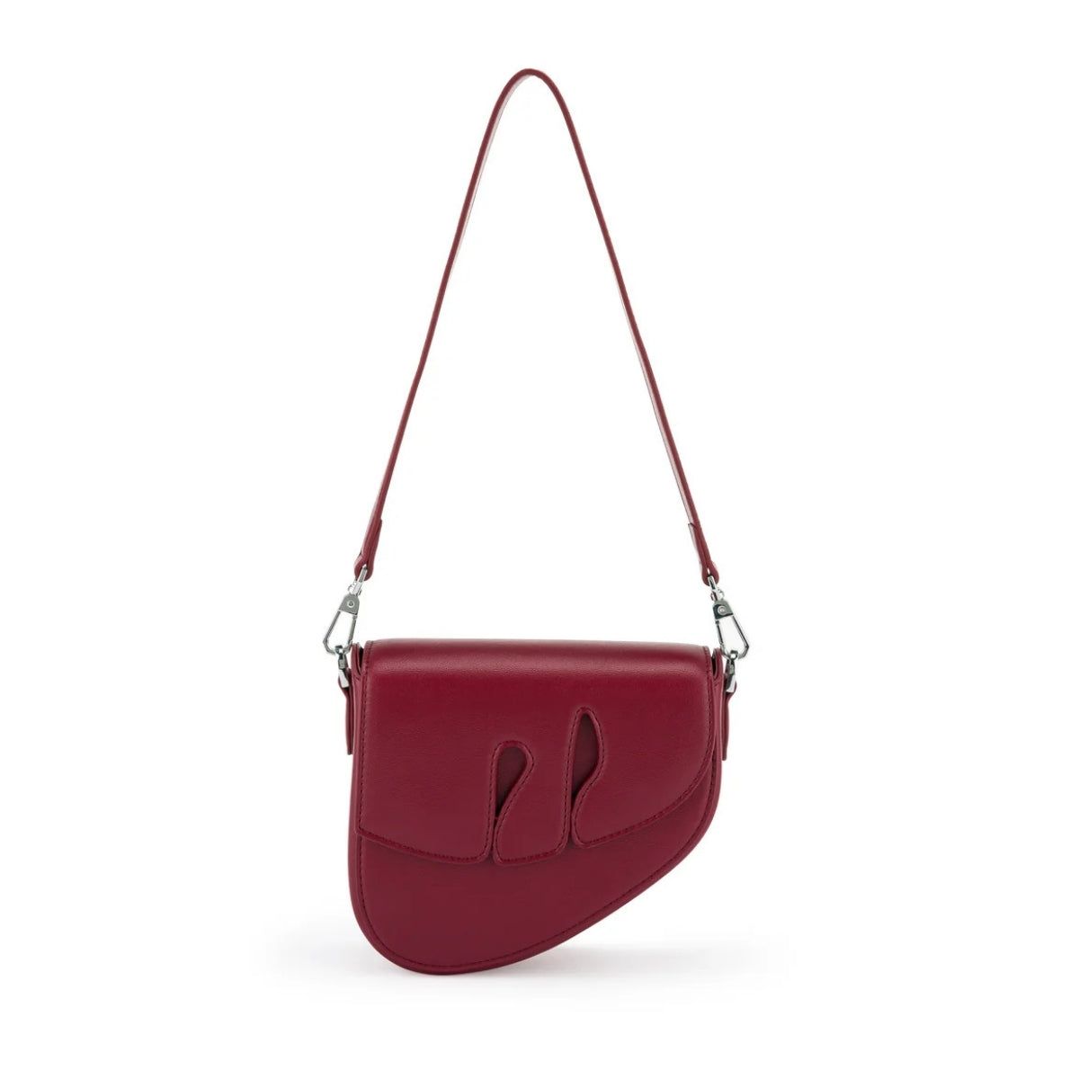 Bag by Veganologie in Berry Color Shoulder Bag. Made of Vegan Bamboo Leather.