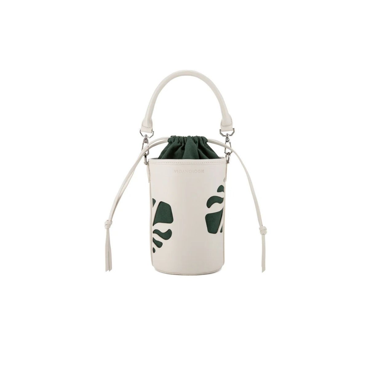 Bag by Veganologie in Vanilla Color Bucket Bag. Made of Vegan Bamboo Leather.