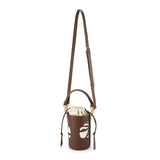Bag by Veganologie in Chocolate Color Bucket Bag. Made of Vegan Bamboo Leather.