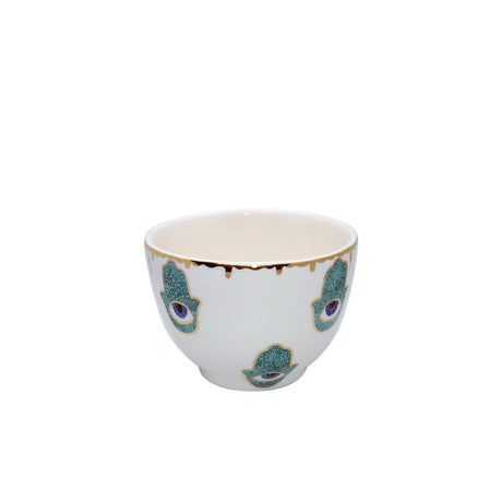 Noorena Turquoise Hamsa Small Ceramic Bowl