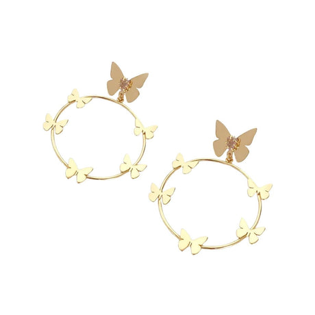 Lina Hernandez Lorenza Butterfly Hoop Earrings with Amethyst