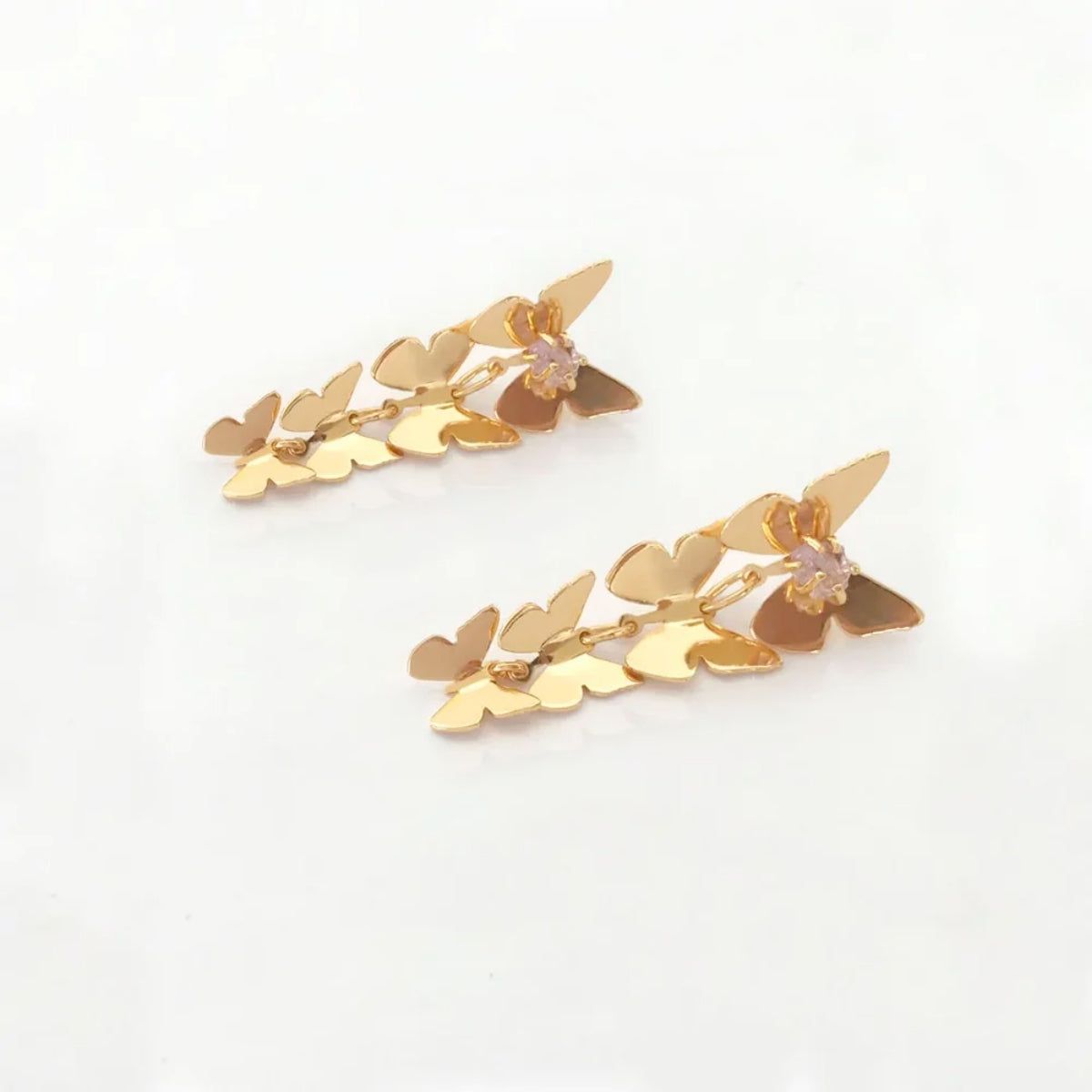 Lina Hernandez Waterfall Butterfly Earrings with Amethyst