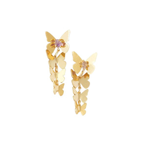 Lina Hernandez Waterfall Butterfly Earrings with Amethyst