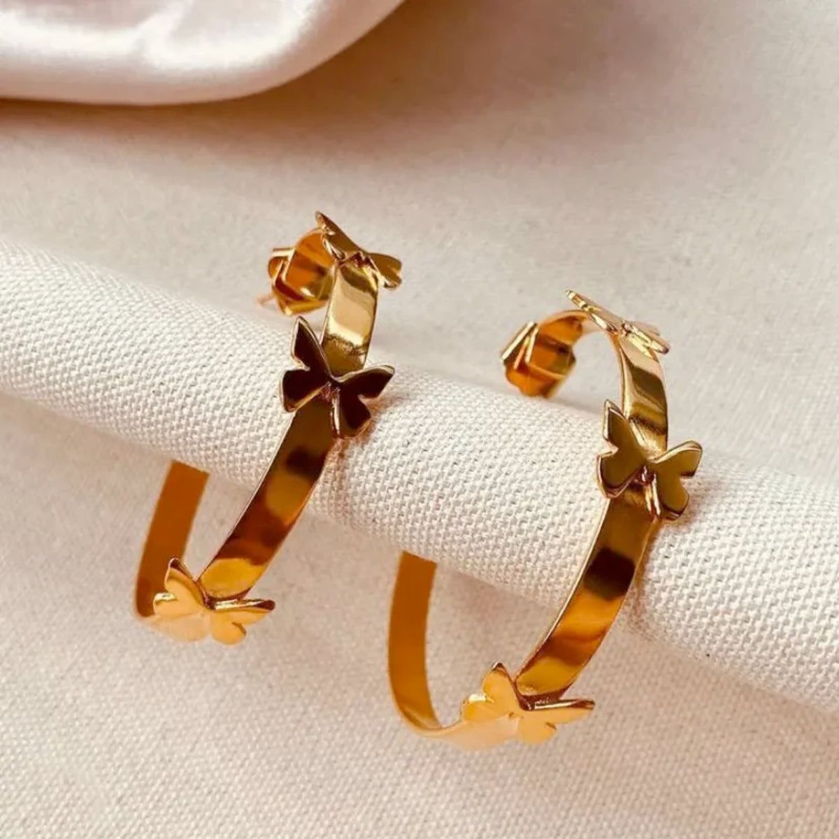 Lina Hernandez Rosario Butterfly Hoop Earrings