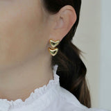 Lina Hernandez Latido Small Double Puffy Heart Drop Earrings
