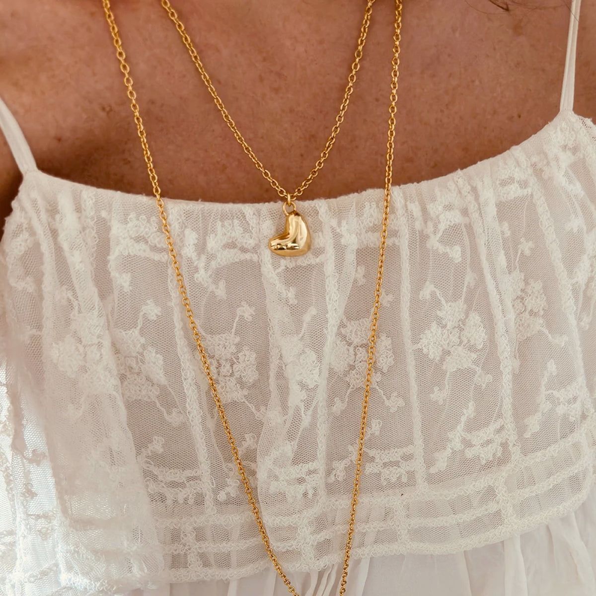 Lina Hernandez Latido Puffy Heart Short Necklace