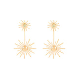 Lina Hernandez Small Luciana Starburst Earrings with Emerald