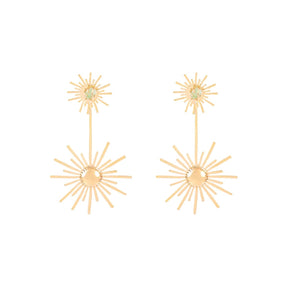 Lina Hernandez Small Luciana Starburst Earrings with Emerald