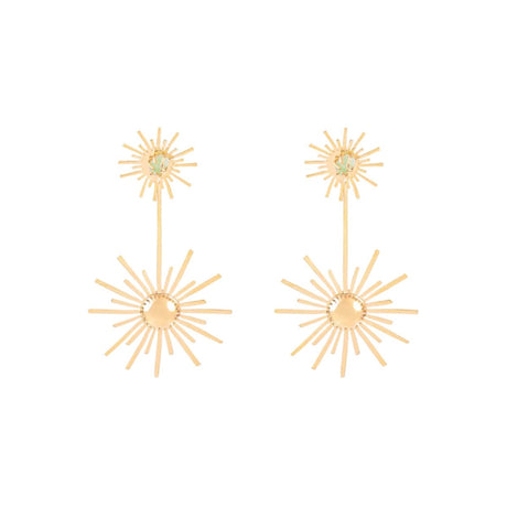 Lina Hernandez Small Luciana Starburst Earrings with Emerald