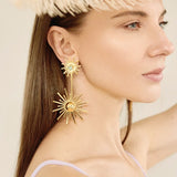 Lina Hernandez Maxi Luciana Starburst Earrings with Rose Quartz