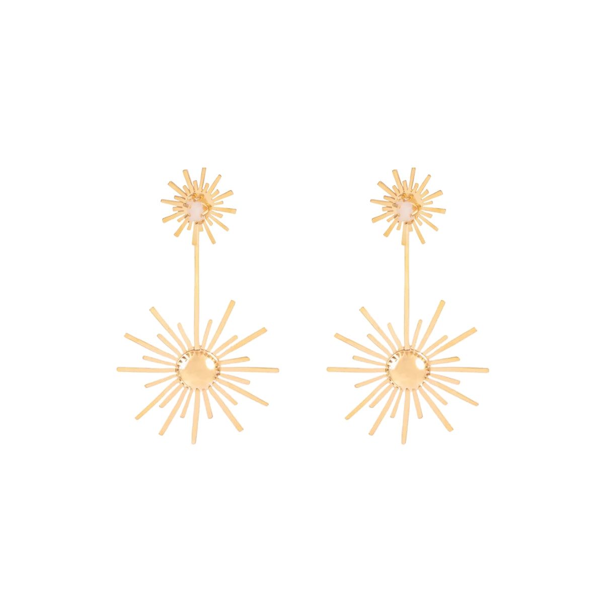 Lina Hernandez Maxi Luciana Starburst Earrings with Rose Quartz