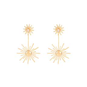 Lina Hernandez Maxi Luciana Starburst Earrings with Rose Quartz