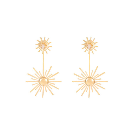 Lina Hernandez Maxi Luciana Starburst Earrings with Rose Quartz