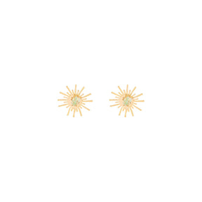 Lina Hernandez Luciana Starburst Stud Earrings with Emerald
