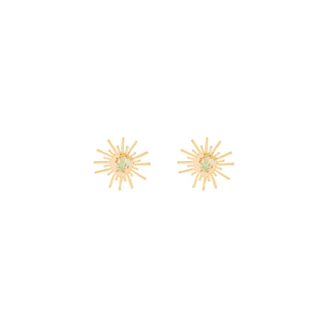 Lina Hernandez Luciana Starburst Stud Earrings with Emerald