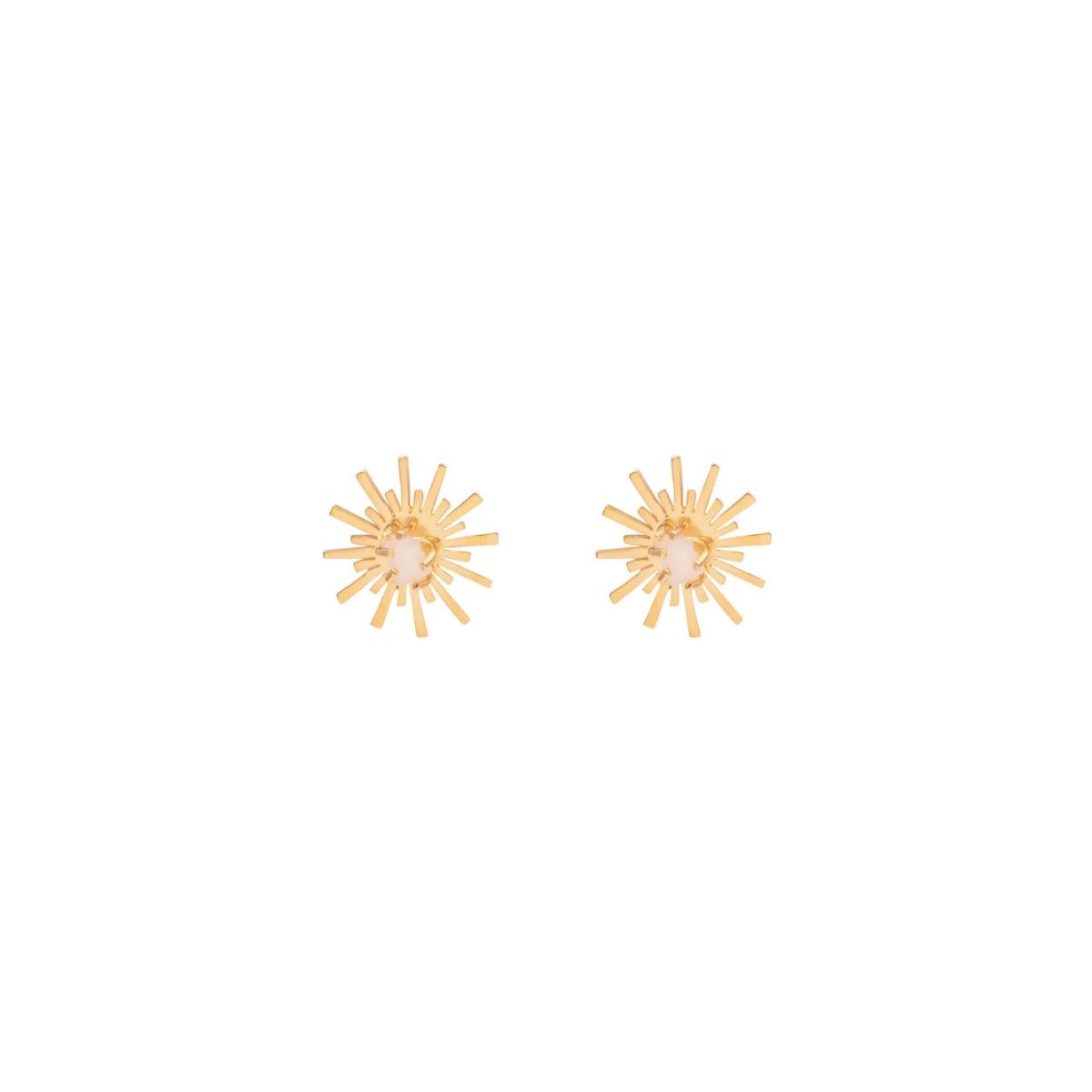 Lina Hernandez Luciana Starburst Stud Earrings with Rose Quartz