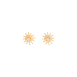 Lina Hernandez Luciana Starburst Stud Earrings with Rose Quartz