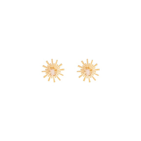 Lina Hernandez Luciana Starburst Stud Earrings with Rose Quartz