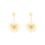 Lina Hernandez Maxi Luciana Heartburst Earrings with Rose Quartz