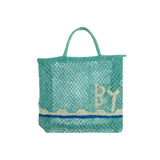 The Jacksons Bags Small Aqua Bevan By The Sea Jute Tote Bag