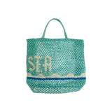 The Jacksons Bags Small Aqua Bevan By The Sea Jute Tote Bag