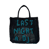The Jacksons Bags Large Black Last Night A DJ Jute Tote Bag