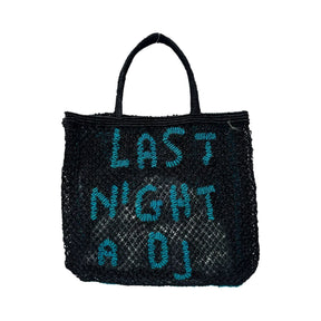 The Jacksons Bags Large Black Last Night A DJ Jute Tote Bag