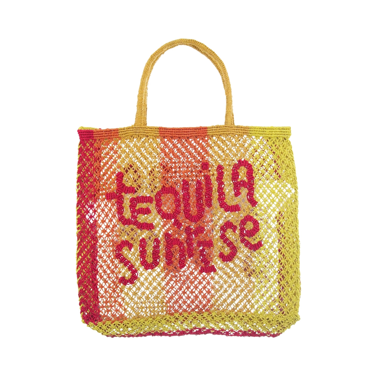 Honey Striped Tequila Sunrise Jute Tote Bag