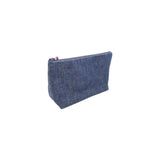 Pink Flowers Tatreez Denim Small Zip Pouch