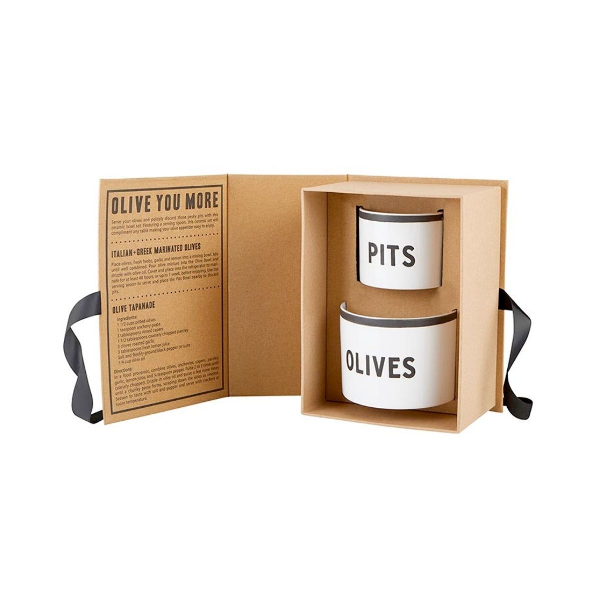 Creative Brands Olive And Pits Bowl In Book Box