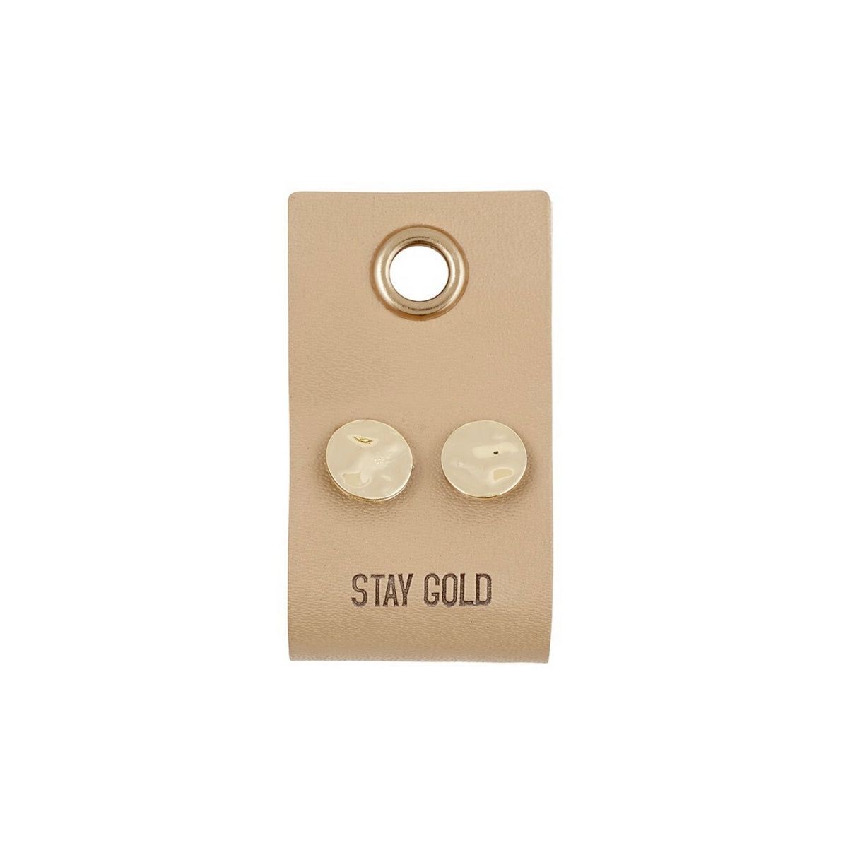 Creative Brands Circle Leather Tag Earrings