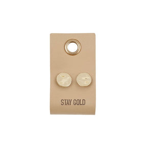 Creative Brands Circle Leather Tag Earrings