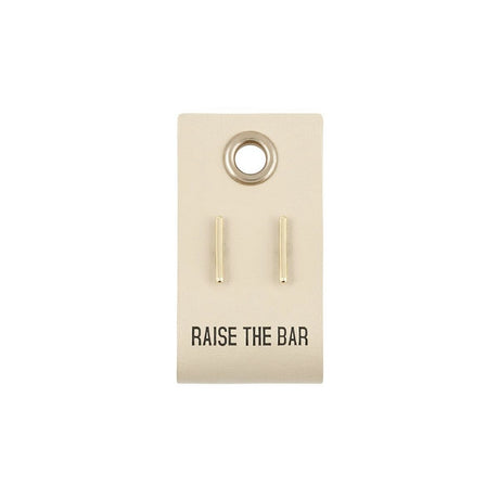 Creative Brands Bar Leather Tag Earrings