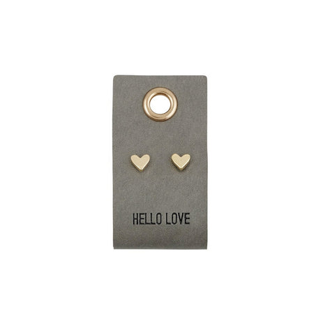 Creative Brands Heart Leather Tag Earrings