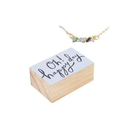 Creative Brands Blue Happy Day Crystal Necklace