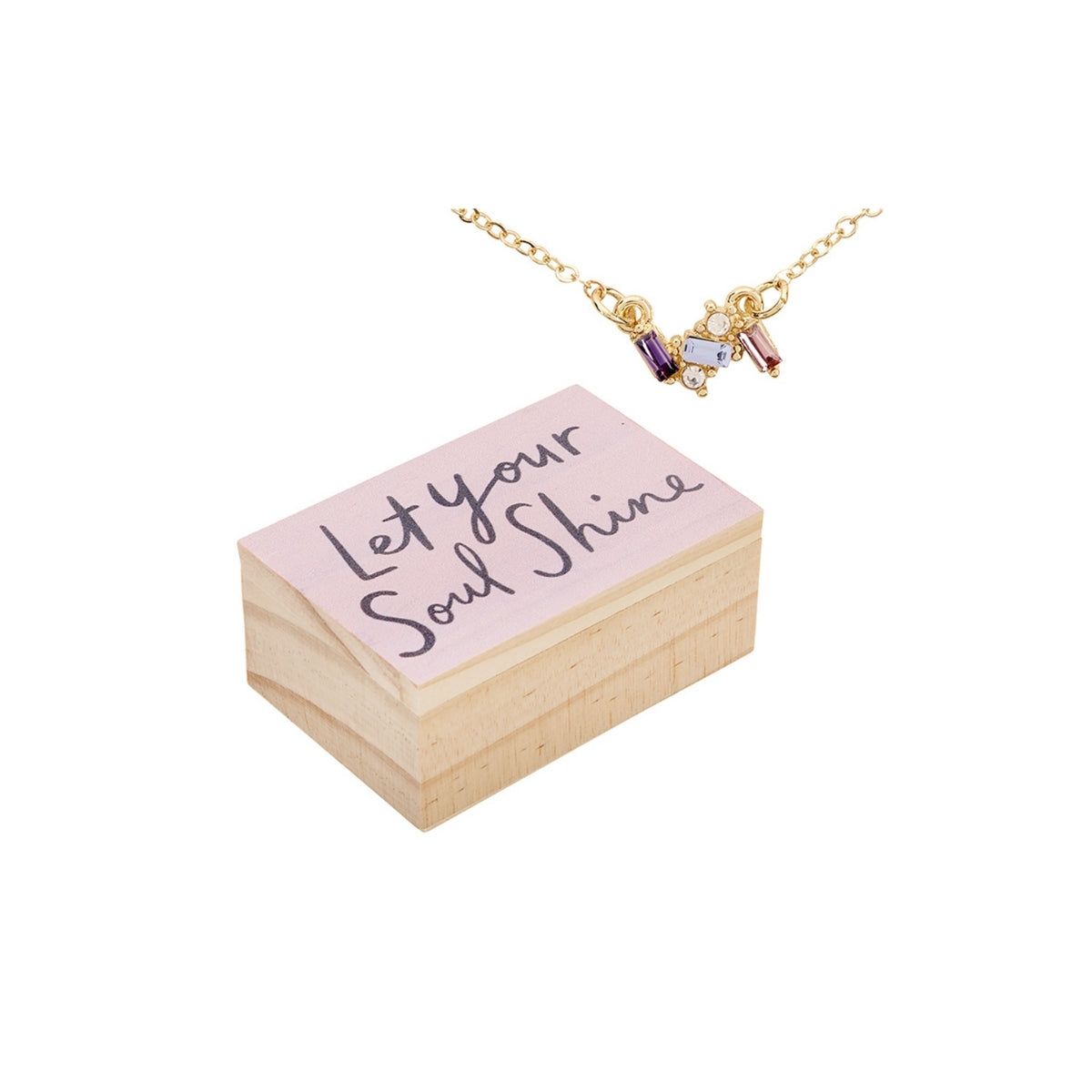Creative Brands Lavender Shine Crystal Necklace