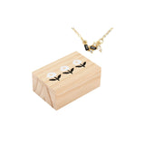 Creative Brands Black Flower Trio Crystal Necklace