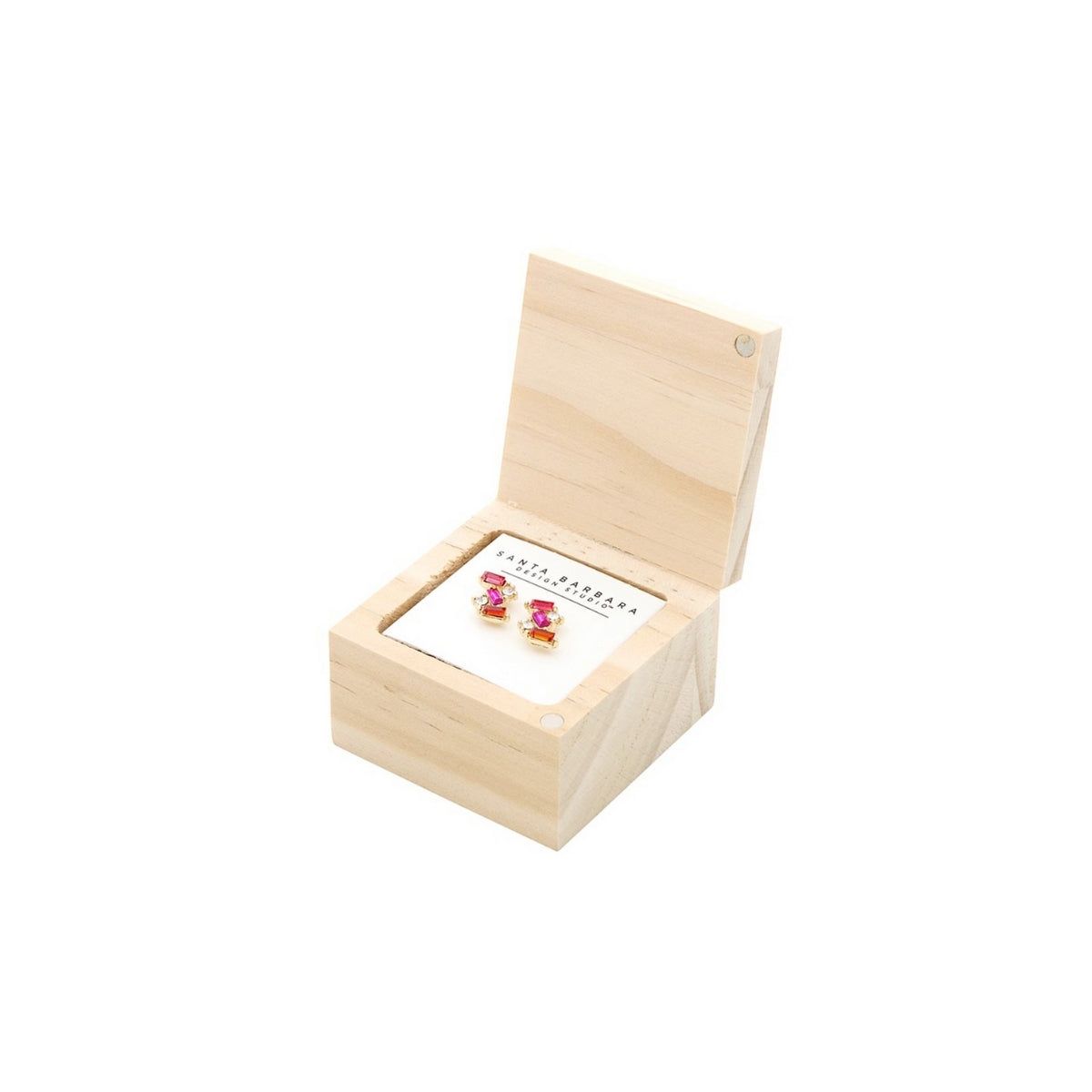 Creative Brands Hot Pink Flowers Treasure Box Earrings