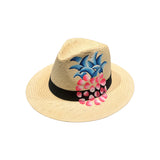 City Girl Hand-Painted Fluorescent Pink Pineapple Hat