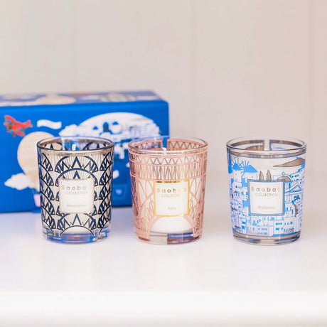 Trio Travel Candles Manhattan-Paris-Mykonos