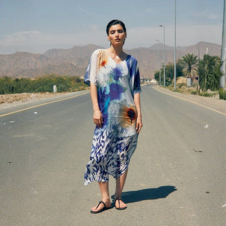 Dhara Sheth Ciel and Sand Sheer Long Kaftan