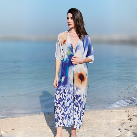 Dhara Sheth Ciel and Sand Sheer Long Kimono