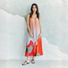 Dhara Sheth Coral Mirage Long Maxi Dress
