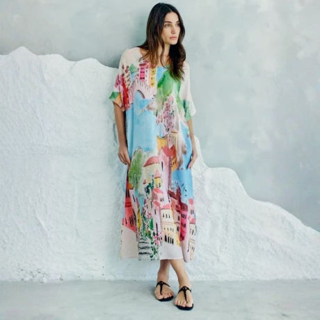 Dhara Sheth La Riviera Long Kaftan with Pockets