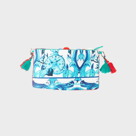 Antica Sartoria Bright Red Evil Eye Embroidered Clutch