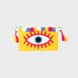 Antica Sartoria Yellow Evil Eye Embroidered Clutch