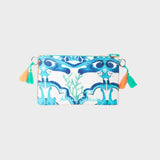 Antica Sartoria Neon Orange Evil Eye Embroidered Clutch